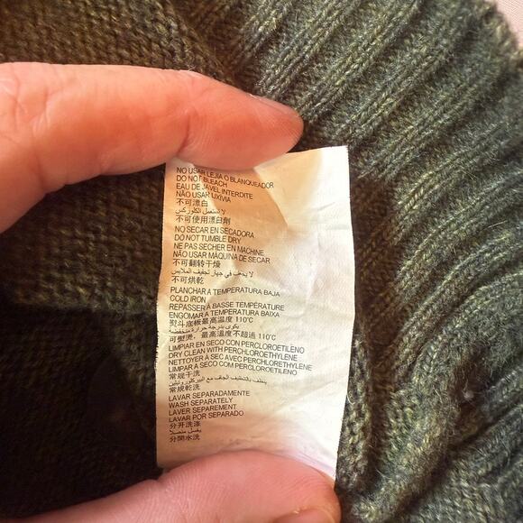 Springfield Original Lambswool Sweater Olive Green Mock Neck Button Pullover M3 - Picture 7 of 12